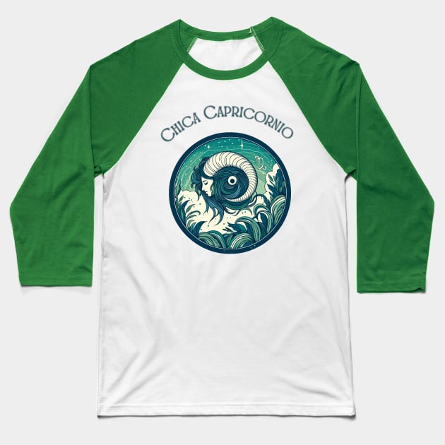 "Capricorn Spanish Celestial Symphony"- Zodiac Horoscope Star Signs Baseball T-Shirt by stickercuffs